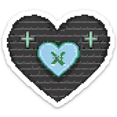 Wu-Tang Clan W symbol inside a heart sticker