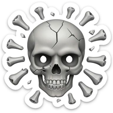 Skull emoji mixed with exploding head emoji sticker