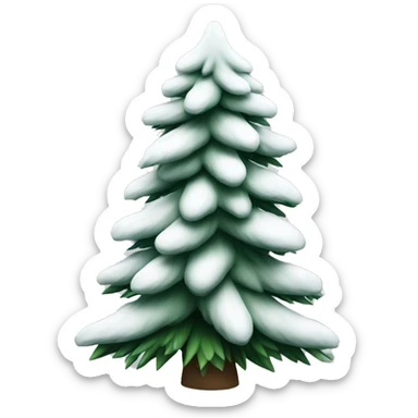  actual white fir christmas tree isolated.  sticker