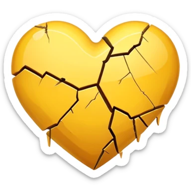 Yellow heart break emoji  sticker