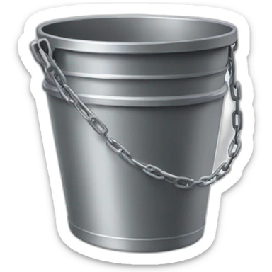 bucket with a chainlink handle sticker