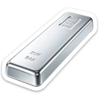 Cinematic Realistic Silver Bar, Cool and gleaming, with smooth, polished silver surfaces reflecting the light in soft, pristine highlights. The elegant shine of the metal exudes sophistication and timeless class. Soft glowing outline, capturing the essence of refined luxury and understated elegance in polished silver. sticker
