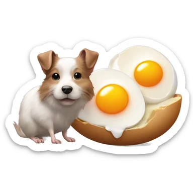oeuf dur avec un chien avec des rats et un cornichon dans l oeuf avec un poussin sticker