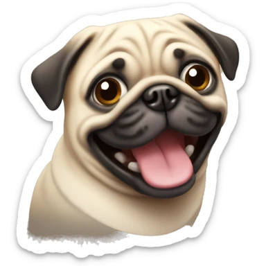 happy pug sticker