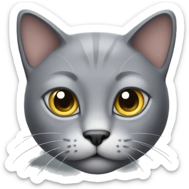 Grey cat with attitude  sticker