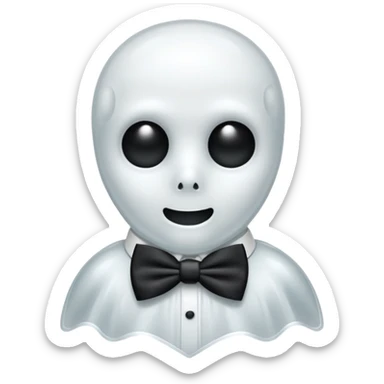 A ghost with a bowtie sticker