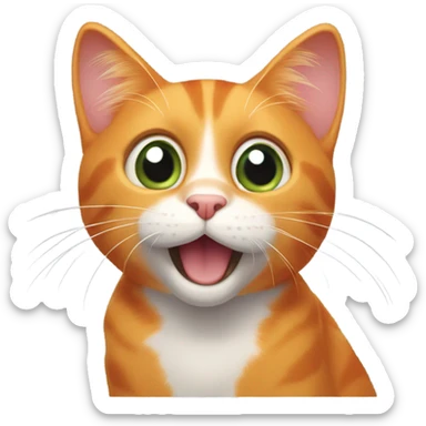 Orange cat crying to play  sticker