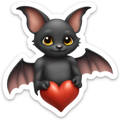 Fledermaus mit Herz im Arm ￼ sticker