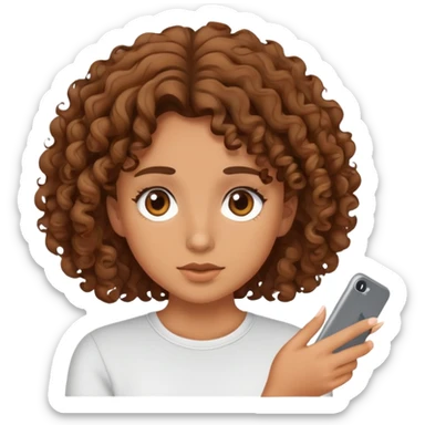 Kind of tan girl with brown curly medium hair doing 🤦‍♀️ sticker