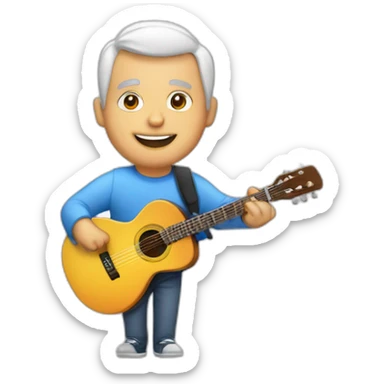homme 60 ans avec guitare électrique sticker