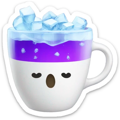 white cup with ice and purple water sticker