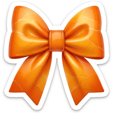 marble orange bow sticker