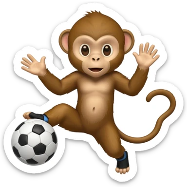Quiero hacer a un mono jugando futbol sticker