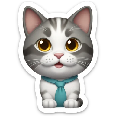 female cat with a brief case sticker