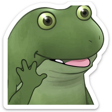 tongue out with hands to the side  sticker