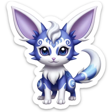 Shiny Exotic Cute Adorable Majestic Espeon-Meowstic-Hybrid-Creature with pattern-markings sticker