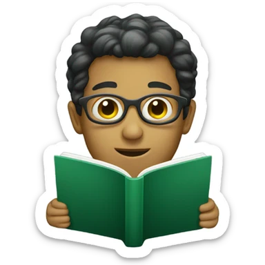 a dark green book sticker