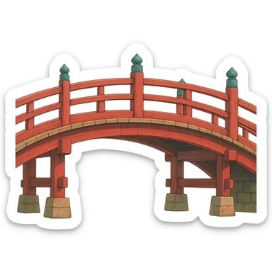 ghibli style cultural bridge sticker