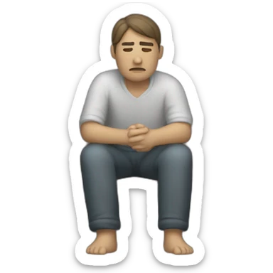 Homme qui pleure en pensant à la mort sticker