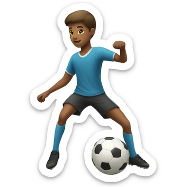 boy balancing a soccer ball sticker