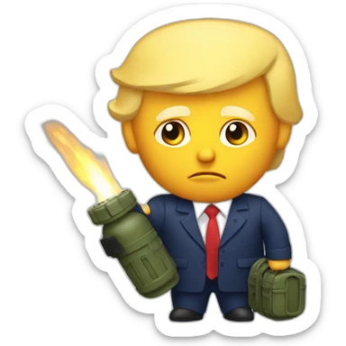 trump holding a grenade sticker