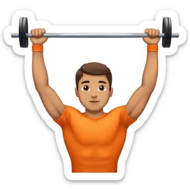guy with orange shirt doing chin ups sticker