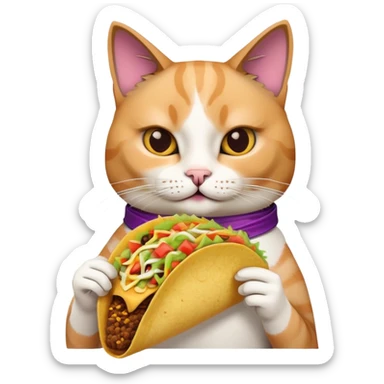 cat eating taco bell  sticker