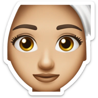 Quiero un emoji de mi persona con pecas ojos marrón oscuro cejas clara cabello castaño claro medio ondulado y entre liso  sticker