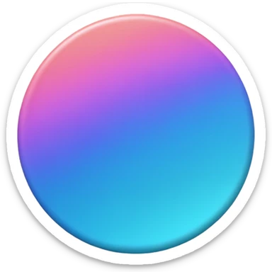 
One  3d credit coin color in in gradient of turquoise, blue, pink, purple, and coral sticker