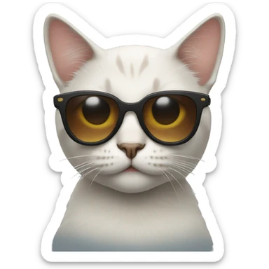 Cat with sunglasses sticker