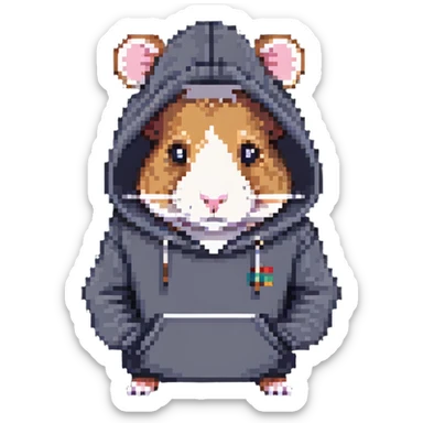 Hamster hacker in a hoodie sticker