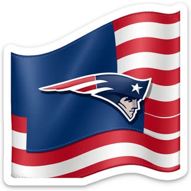 New England Patriots on a flag sticker