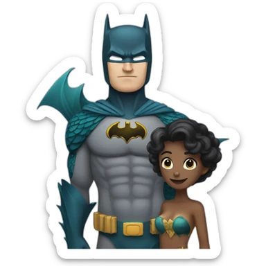 Batman with a dark marmaid sticker