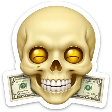 Money White Skull Emoji and Tongue Face sticker