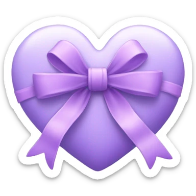 Lilac heart with a bow sticker