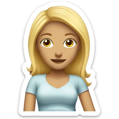 Blonde girl taking it easy on a couch sticker