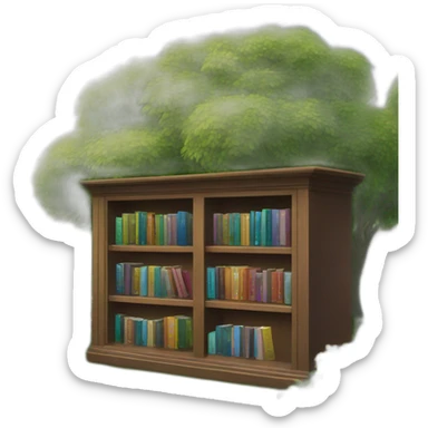 a small library standing in a garden sticker