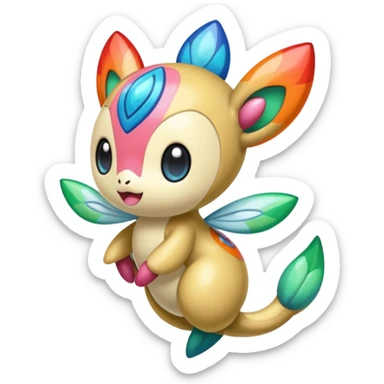 Colorful Exotic Meloetta-Kirby-Fakémon-creature-hybrid sticker