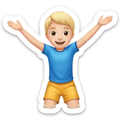 child falls in fountain sticker