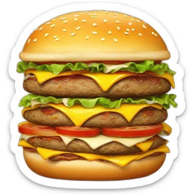 Burger on a pizza sticker
