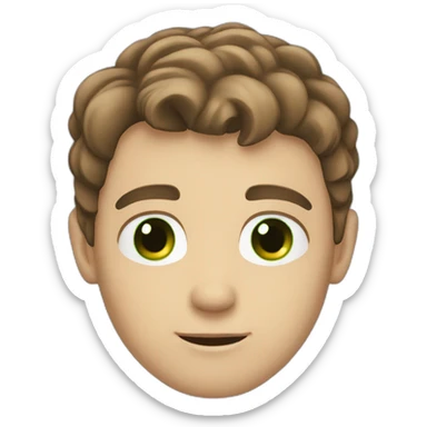White Guy with brown hair and green eyes sticker