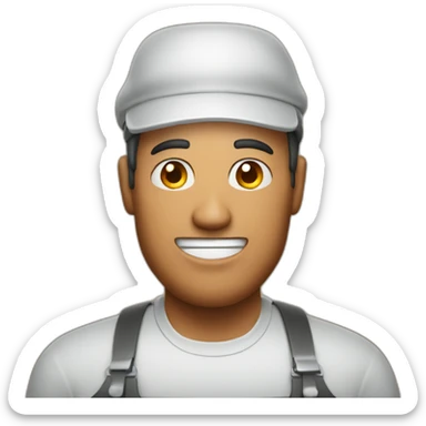 Barbecue man face sticker