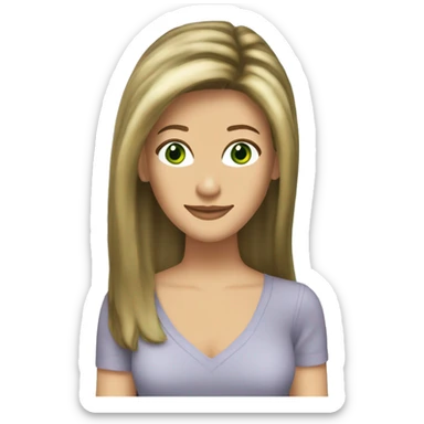 Rachel Green friends with hair highlights and green eyes sticker