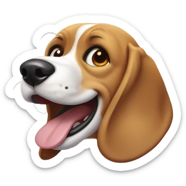 Crying laughing beagle sticker