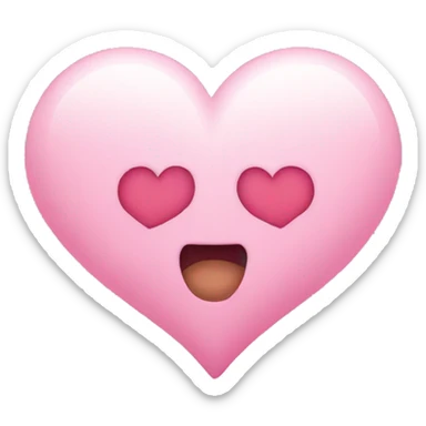 A cute pink heart with a clouds on it sticker