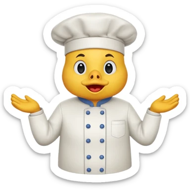 Una gallina con ropa de chef haciendo una cara de decepcion sticker