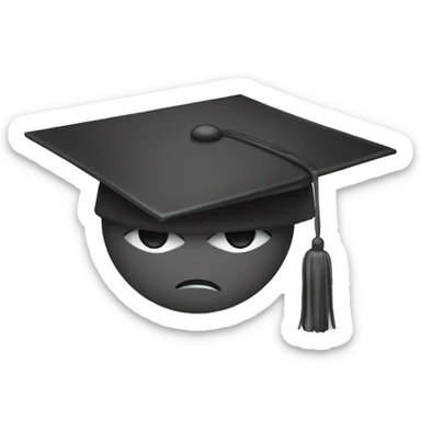 male student emoji with a graduate hat with a sad face crying sticker