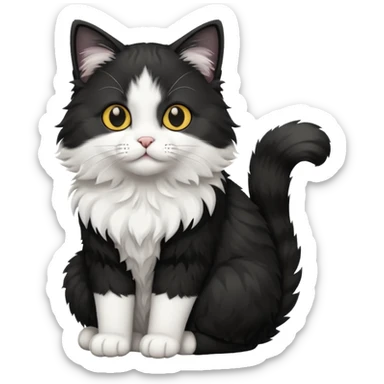 cat black and white sticker