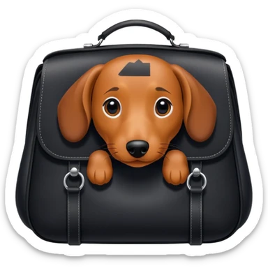 a black bag shaped like a dachshund sticker