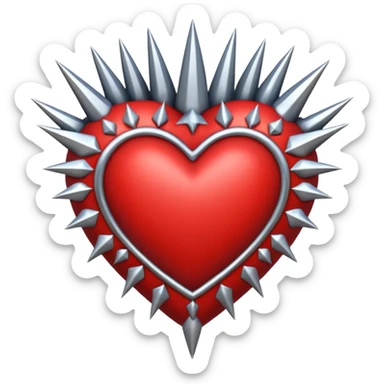 gothic heart with silver spikes sticker